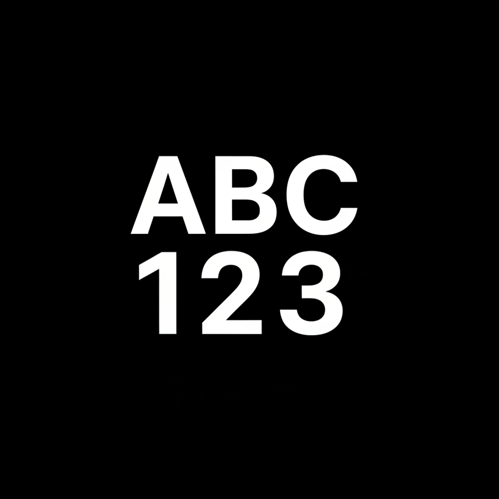 Kas saad genereerida ruudukujulise pildi SHopify jaoks. Pildil peab olema valge taust, väljalõigatud tähed ABC ja nende all väljalõigatud numbrid 123.
ABC ja 123 peavad olema sama suuruse ja laiusega.